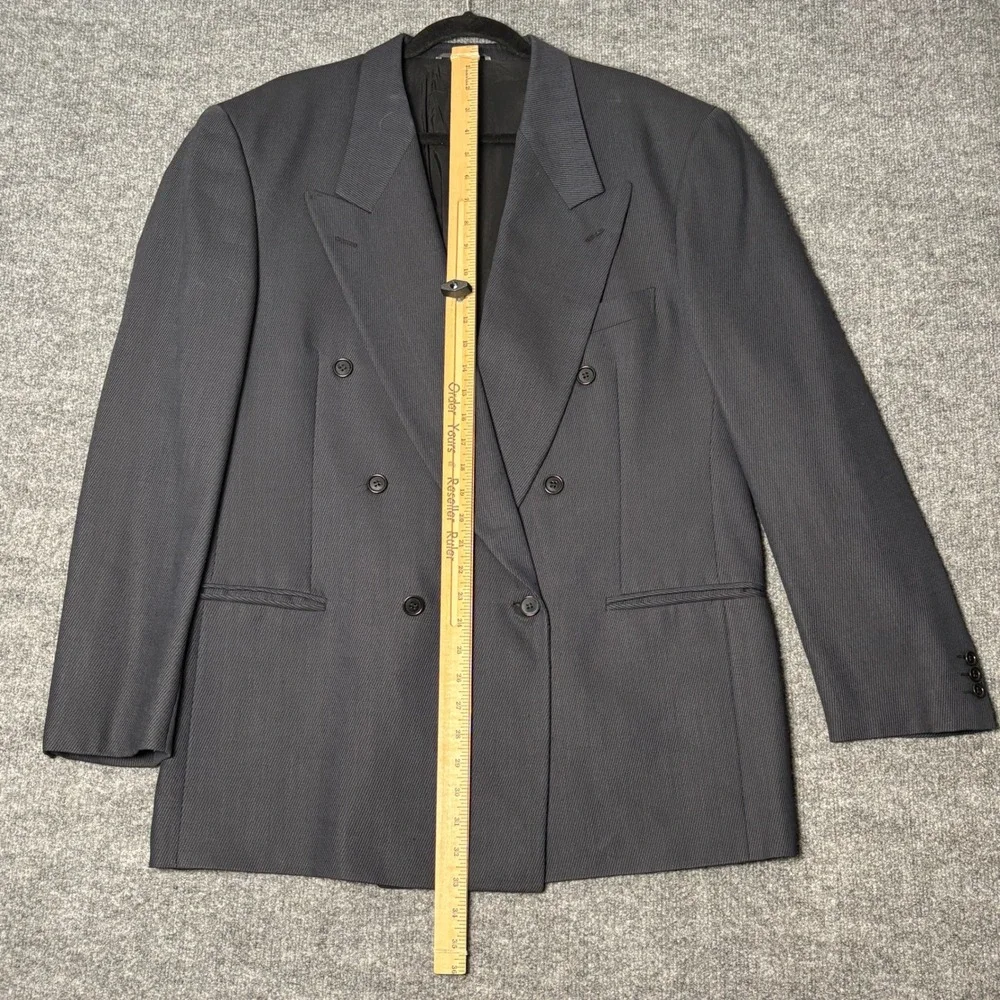Attimo Oreste Boggio Casero Virgin Wool Double Breasted Blazer Navy Men 44L Blue